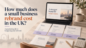 How much does a small business rebrand cost in the UK featured image with branding package pricing tiers
